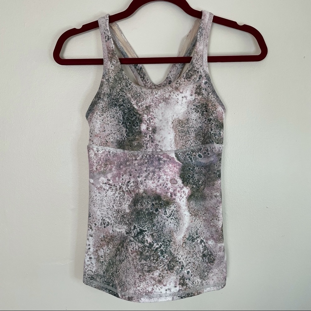 Lululemon Crossback Tank Sugar Crush Multi / Silver Fox Sz 4